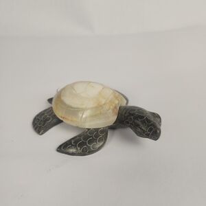 Carved Stone Sea Turtle Figure 4" Long